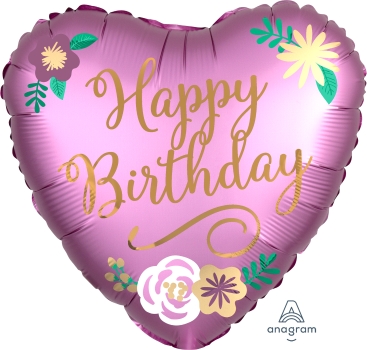 Birthday Satin Flowers Foil Balloon ANA39066