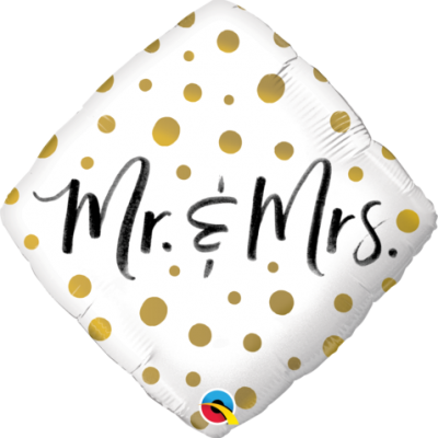 Mr & Mrs Gold Dots Foil Balloon Q57334