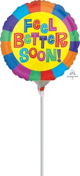 Feel Better Soon! 4 inch (10 cm) Foil Balloon ANA30882 - F - Uninflated, Heat Sealer Required