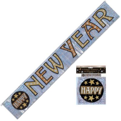 New Year Prismatic Stars Fringe Banner M22933