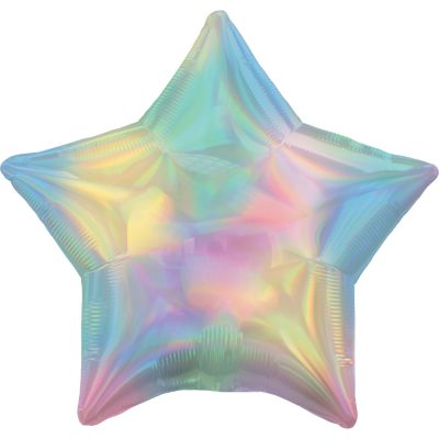 Pastel Rainbow Iridescent Holographic Star Shape Foil Balloon ANA39407
