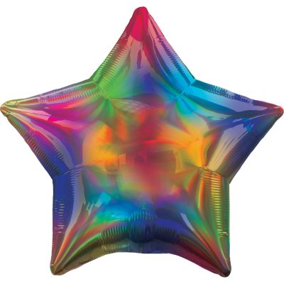 Rainbow Iridescent Holographic Star Shape Foil Balloon ANA39271