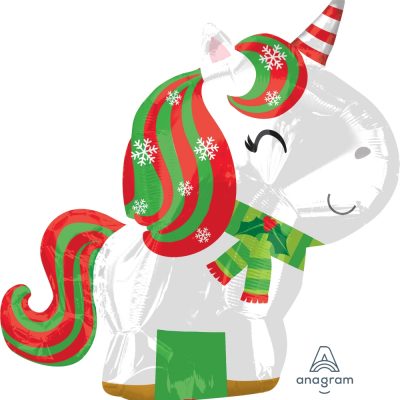Christmas Unicorn Junior-Shape Foil Balloon ANA38306