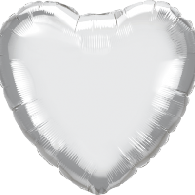 Chrome Silver 18 inch (46cm) Heart Shape Foil Balloon Q90034