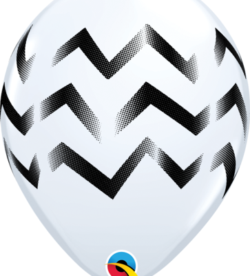 White Chevron Stripes 11 inch (28cm) Round Balloons Q87887
