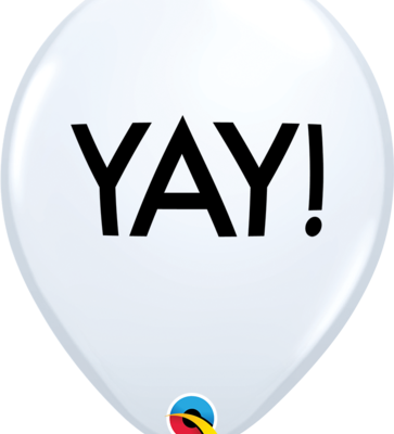 White Simply Yay 11" Latex Balloons Q88208