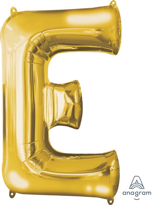 Gold Letter E Supershape Foil Balloon ANA32955