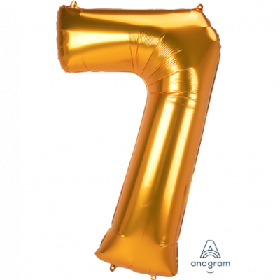 SuperShape Jumbo Number 7 Gold (93cm x 134cm) Foil Balloon ANA38916
