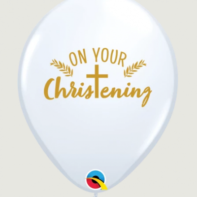 10 x 11" White Balloons "Christening"