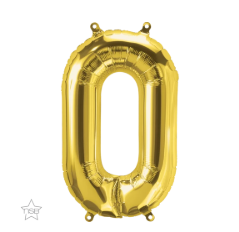Gold Number Zero 16 inch (40 cm) Foil Balloon Q59041
