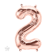 Rose Gold Number Two 16 inch (40 cm) Foil Balloon Q59105