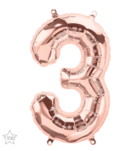 Rose Gold Number Three 16 inch (40 cm) Foil Balloon Q59107