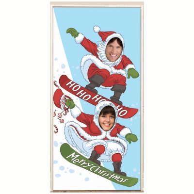 Snowboarding Santa Photo Banner AM670697