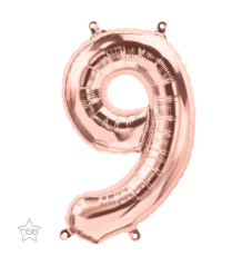 Rose Gold Number Nine 16 inch (40 cm) Foil Balloon Q59119