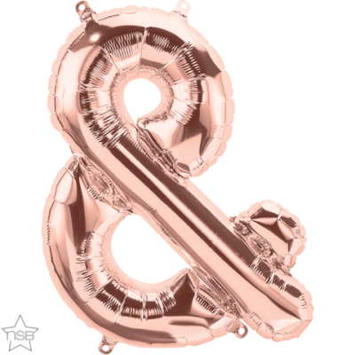 Rose Gold Ampersand 16 inch (40 cm) Foil Balloon Q59225