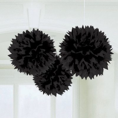 Fluffy Hanging Paper Decorations Jet Black AM18055.10.56