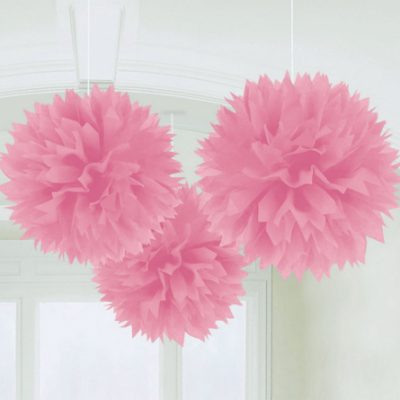 Fluffy Hanging Paper Decorations New Pink AM18055109