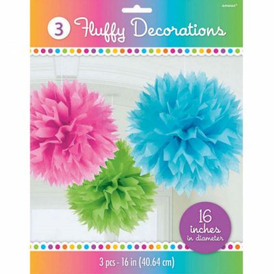 Fluffy Hanging Paper Decorations Rainbow AM1805690