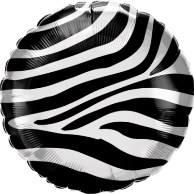 Zebra Stripes 18 inch (45 cm) Round Foil Balloon Q13354