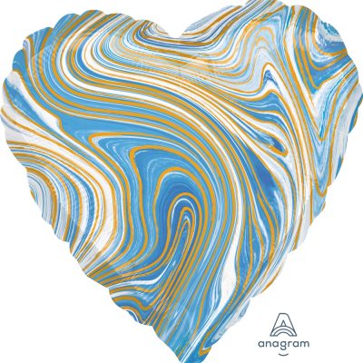 Marblez Blue Heart 17 inch (43 cm) Foil Balloon ANA42092