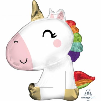 Sitting Unicorn Satin SuperShape Foil Balloon ANA41217