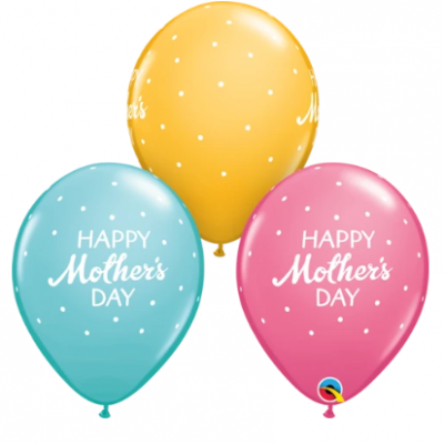 Mother's Day Petite Polka Dots 11 inch (28 cm) Assorted Latex Balloons Q57108