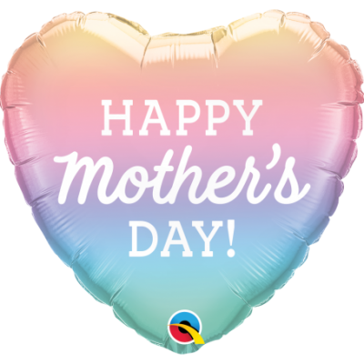 Mothers Day Pastel Ombre 18 inch (45cm) Heart Shape Foil Balloon Q98412