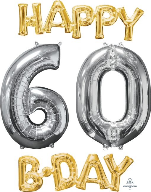 Happy 60th Birthday Foil Balloons ANA36067