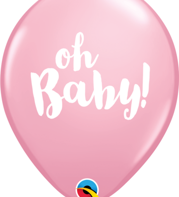 Oh Baby Pink Round 11 inch (28 cm) Latex Balloons Q57792