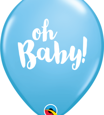 Oh Baby Pale Blue Round 11 inch (28 cm) Latex Balloons Q57793
