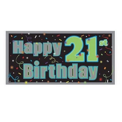Brilliant 21st Birthday Sign Banner AM211566