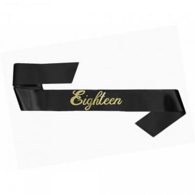Black 18th Birthday Sash AM8828516