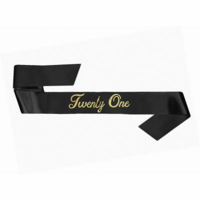 Black 21st Birthday Sash AM882853