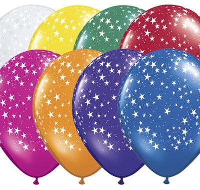 Stars Around Jewel Assorted 11 inch (28 cm) Latex Balloons Q39924