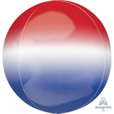 Ombre Orbz Red, White & Blue (38cm x 40cm) Foil Balloon ANA41075