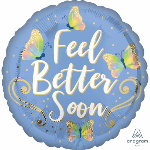 Hope You Feel Better Soon Butterflies 18 inch (45 cm) Foil Balloon ANA41689
