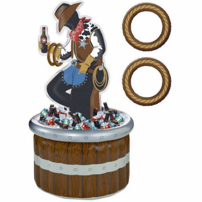 Western Inflatable Stand Up Cooler & Ring Toss Game AM399425