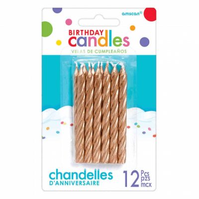 Rose Gold Spiral Glitter Candles AM170553