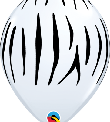 White Zebra Stripes 11 inch Latex Balloons Q55477