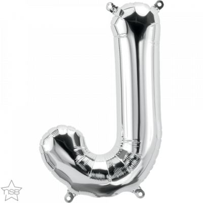 Letter J Silver 16 inch (40cm) Foil Balloon Q59618