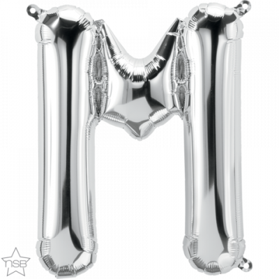 Letter M Silver 16 inch (40cm) Foil Balloon Q59624