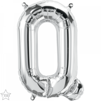 Letter Q Silver 16 inch (40cm) Foil Balloon Q59684