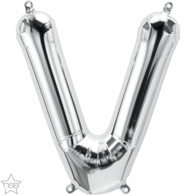 Letter V Silver 16 inch (40cm) Foil Balloon Q59694