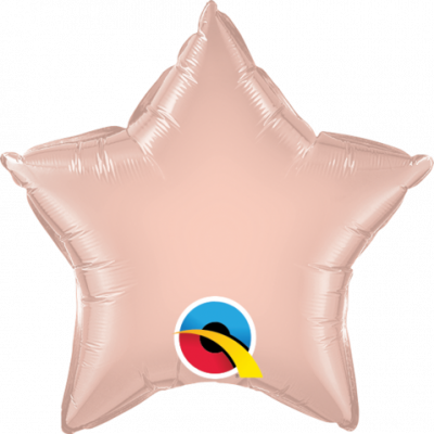 Rose Gold Plain 9 inch (23 cm) Star Shape Foil Balloon Q57168 - F - Uninflated, Heat Sealer Required