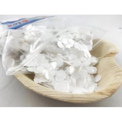 Metallic Confetti White 1cm / 250g D204611