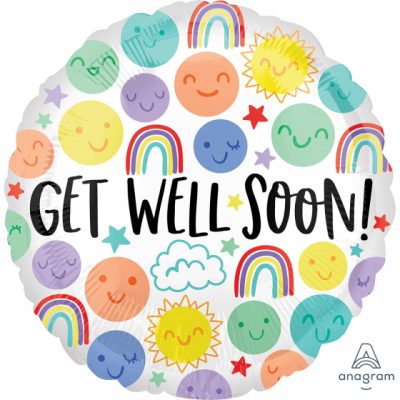 Get Well Soon Happy Doodles 18 inch (45 cm) Foil Balloon ANA41696