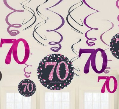 Pink Celebration 70th Birthday Swirl Value Pack AM99017