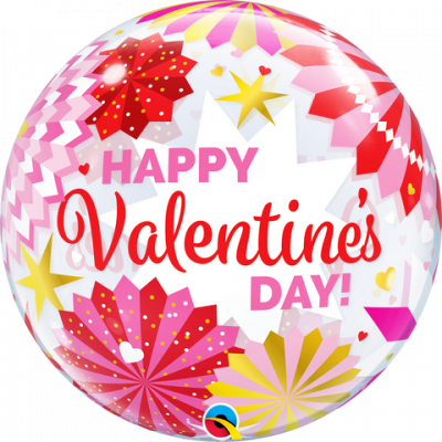 Valentine's Day Paper Fans 22 inch (56 cm) Bubble Balloon Q16576
