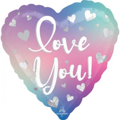 Love You Filtered Ombre Heart Shaped Foil Balloon Ana43666