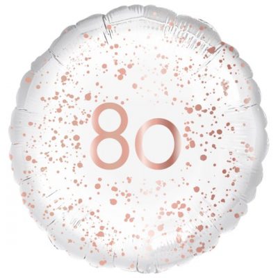 Standard Rose Gold Splatter 80th Birthday 18 inch (45 cm) Foil Balloon ANA9914153